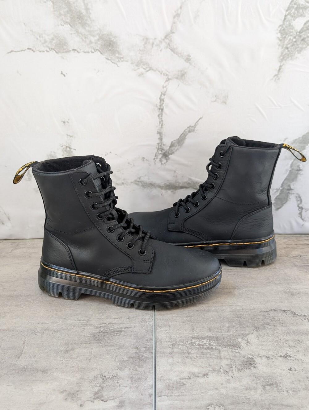 Dr. Martens Airwair Blacks Combs Leather Combat Boots Mens 5, Womens 6
